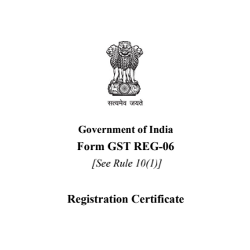 GST REGISTRATION CERTIFICATE